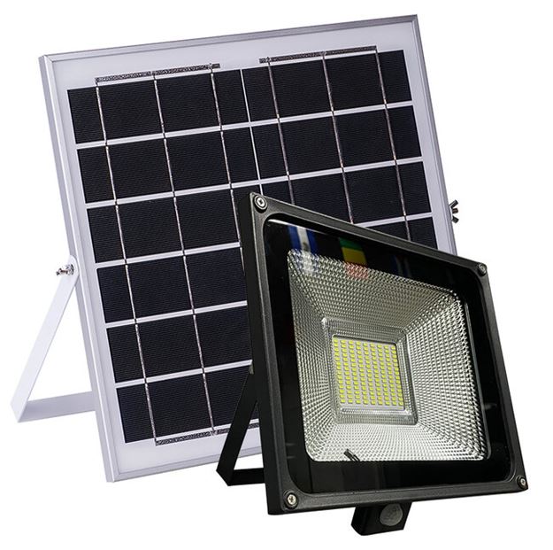 Image sur PROJECTEUR LED 30W AVEC DETECTEUR ET PANNEAU SOLAIRE